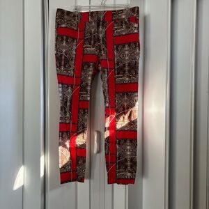 New York & Company pants in Red and Brown print